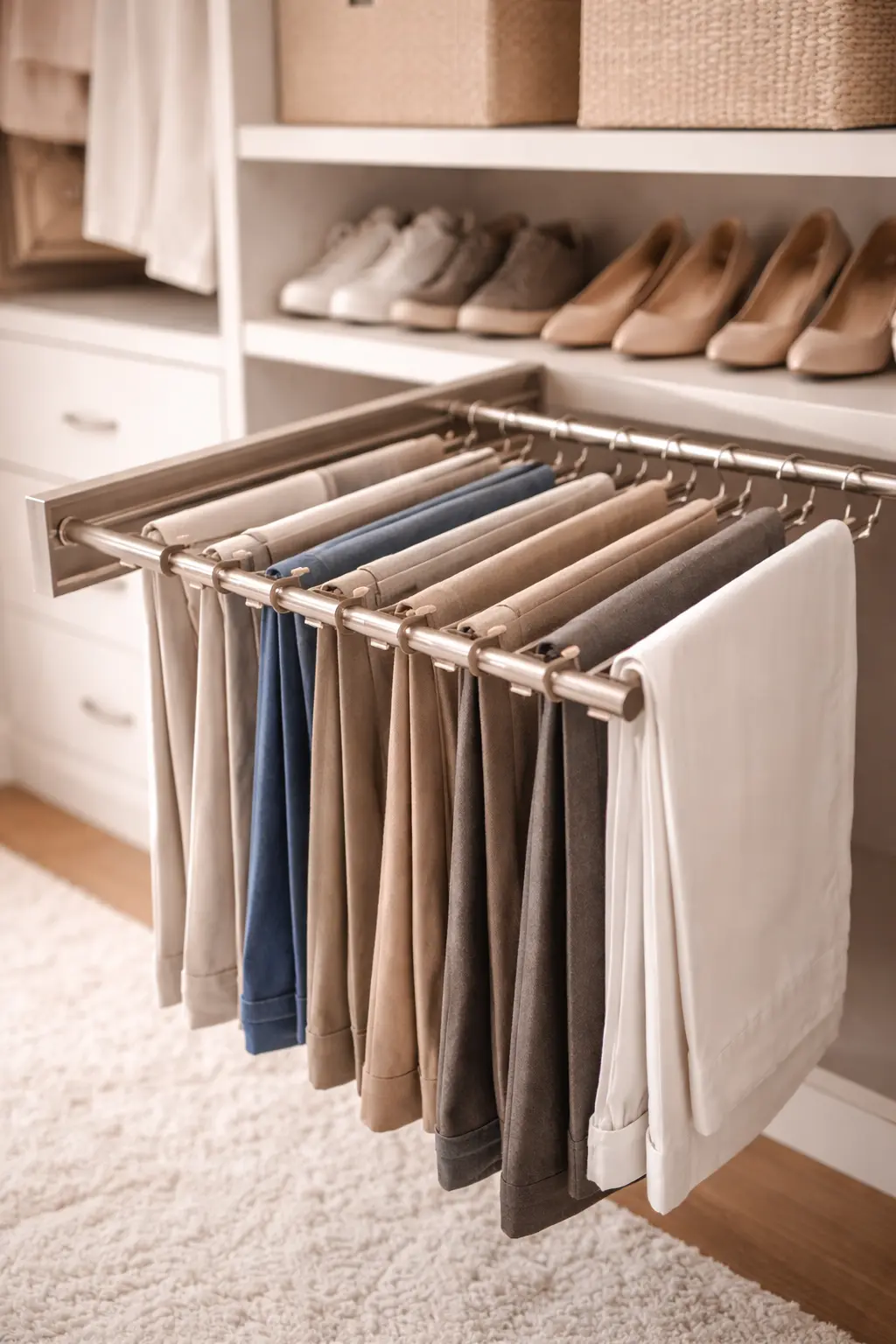 Smart Closet Storage: Use Pull-Out Racks to Save Space