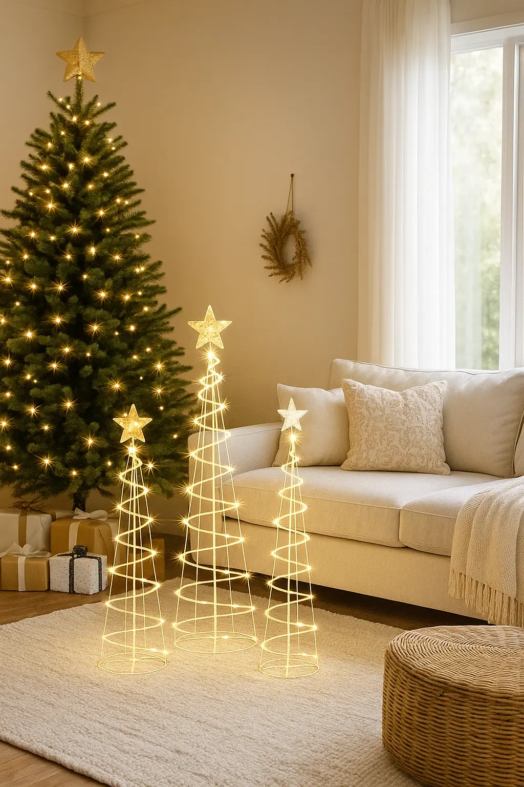 Cozy Outdoor Christmas Decor with JOIEDOMI Spiral Lights | Warm White Holiday Glow