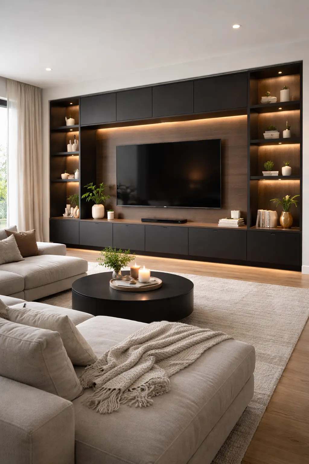 Full Media Wall Unit for Large TVs | Modern Living Room Design