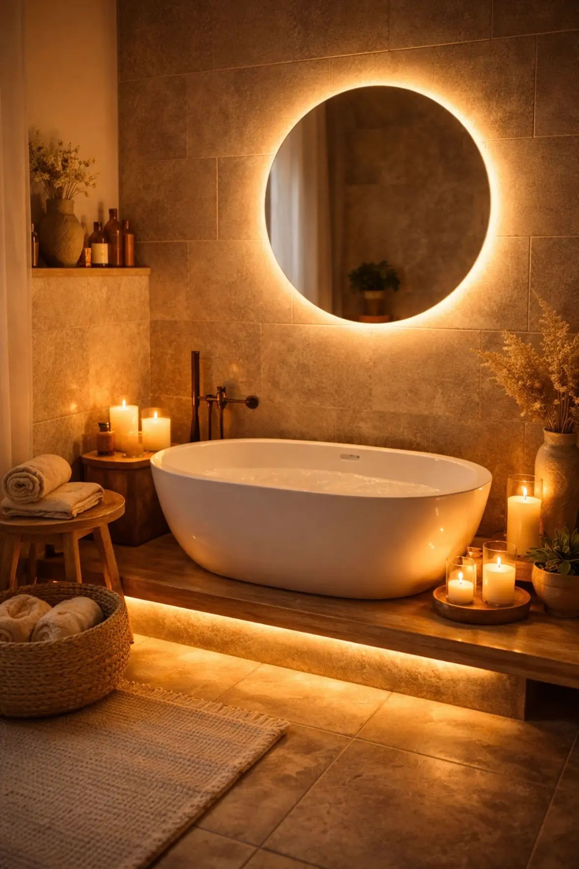Mood Lighting Tips for a Relaxing Bathroom Spa Night