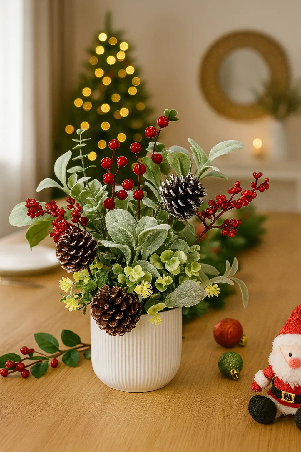 Mini Tabletop Christmas Tree Décor | Small Holiday Centerpiece for Home & Office