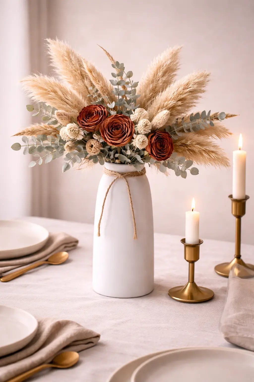 Dried Pampas Grass Thanksgiving Centerpiece That Lasts Beyond the Holiday