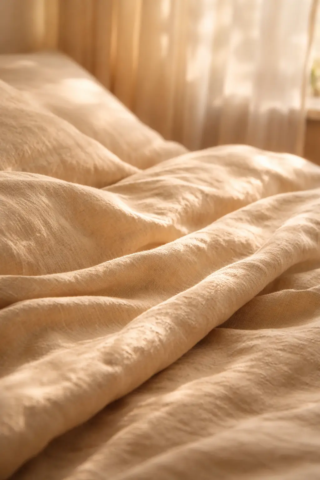 Soft Bedroom Lighting on Textiles for Warm Minimalist Style