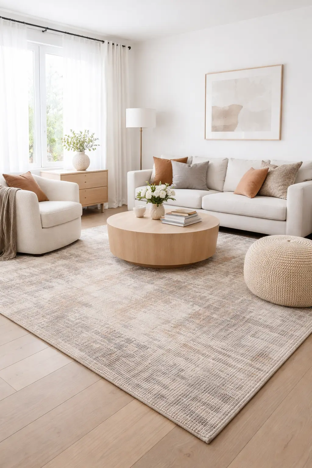 How to Match Rug Size with Sofa & Coffee Table