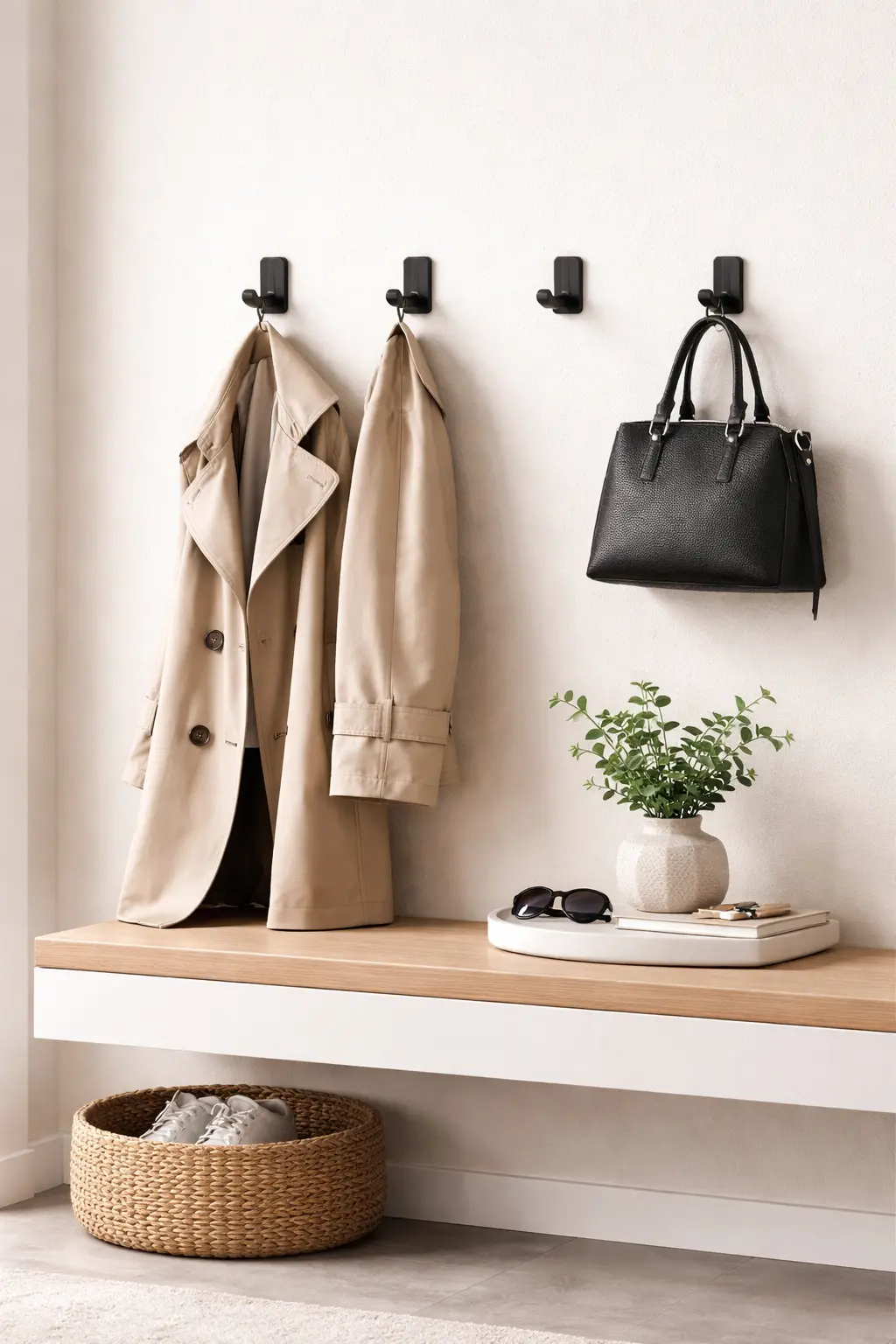 Modern Entryway Wall Hook Ideas for Minimalist Homes