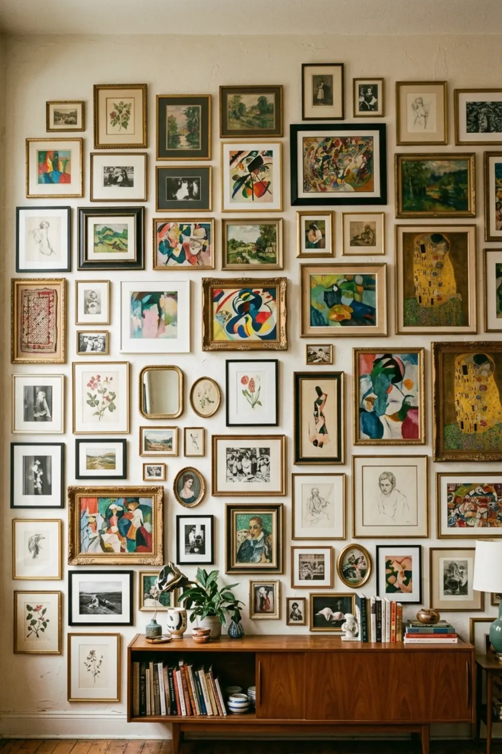 Salon Style Gallery Wall Ideas for Maximalist Living Room Decor