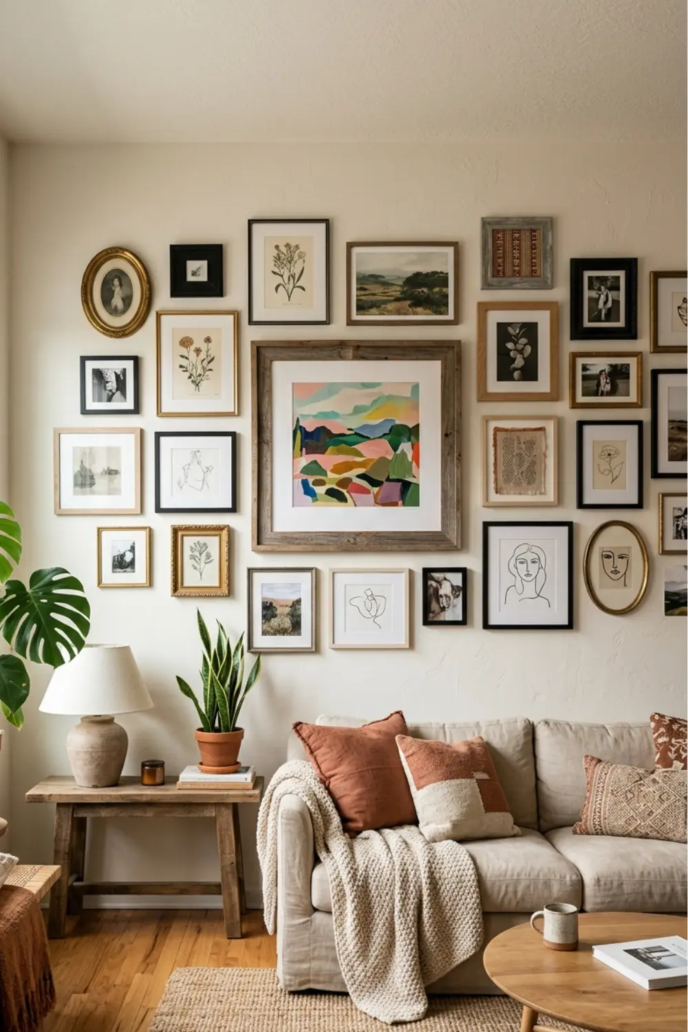 Black Frame Gallery Wall Ideas for Bold Modern Living Room Decor