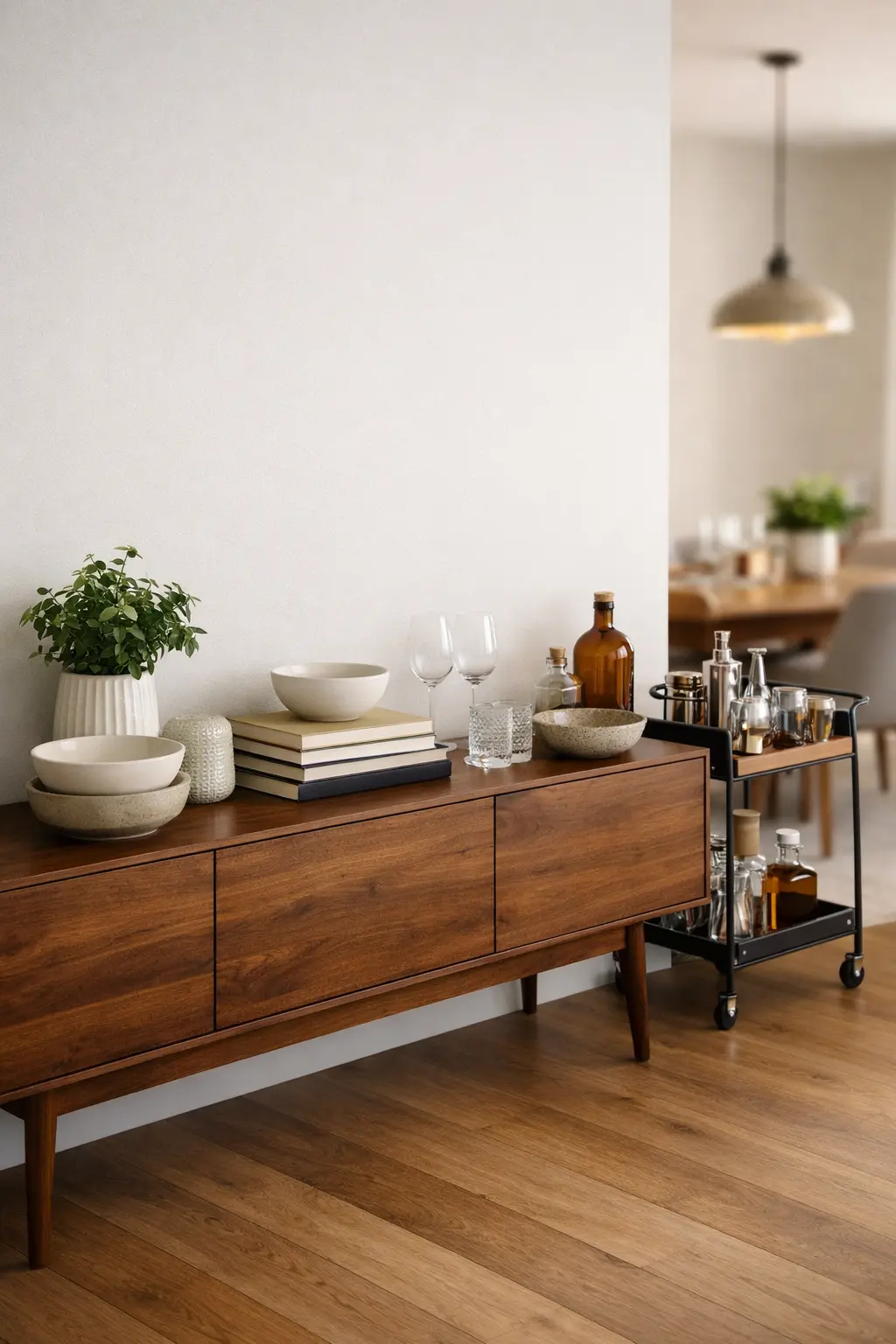 Dining Room Storage Ideas: Stylish Buffet & Bar Cart Setup