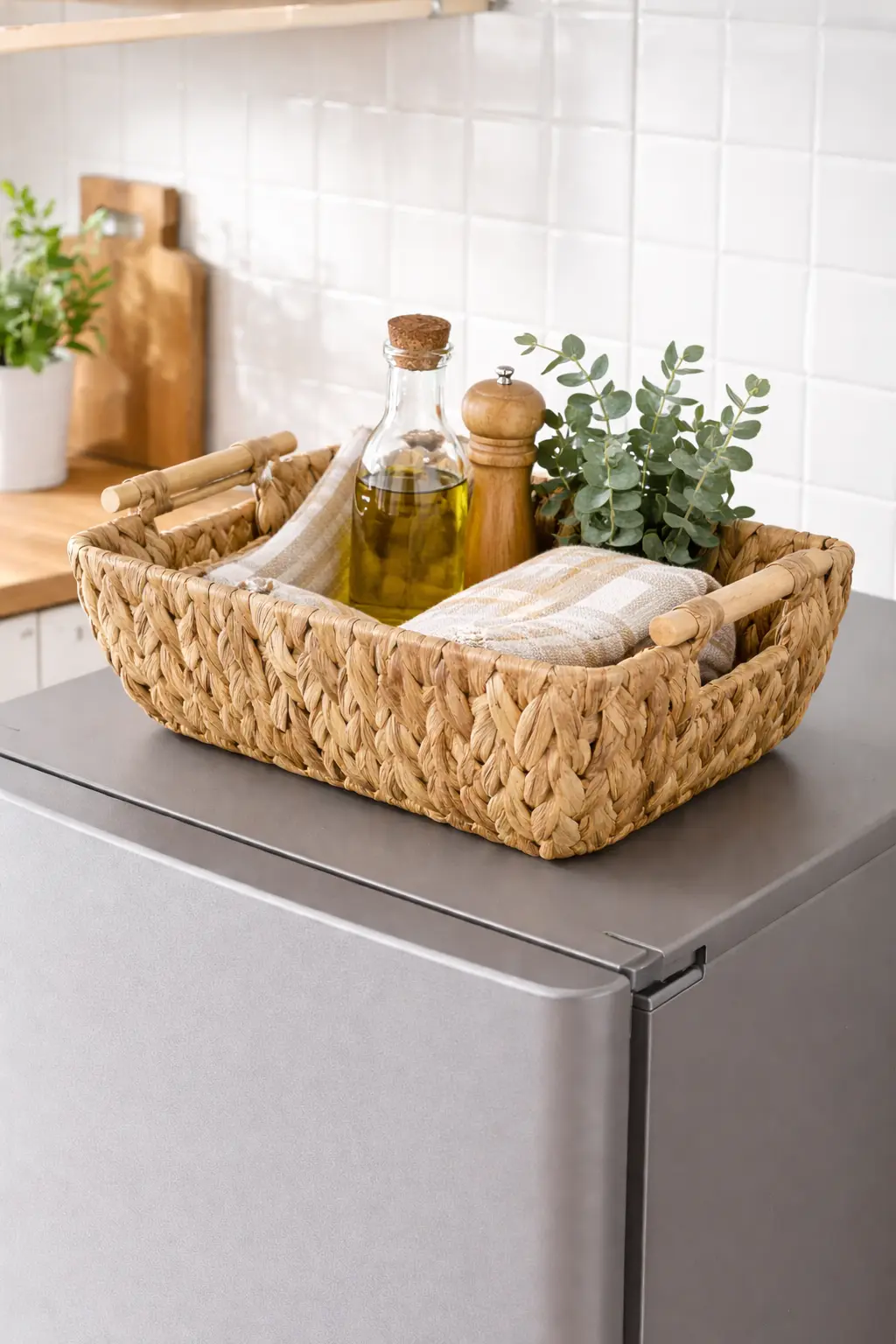Large Woven Water Hyacinth Baskets – Stylish Bulk Storage for Kitchen