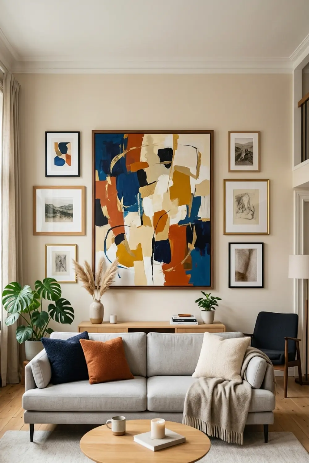  Large Wall Art Statement Ideas for Modern Living Room Gallery Walls