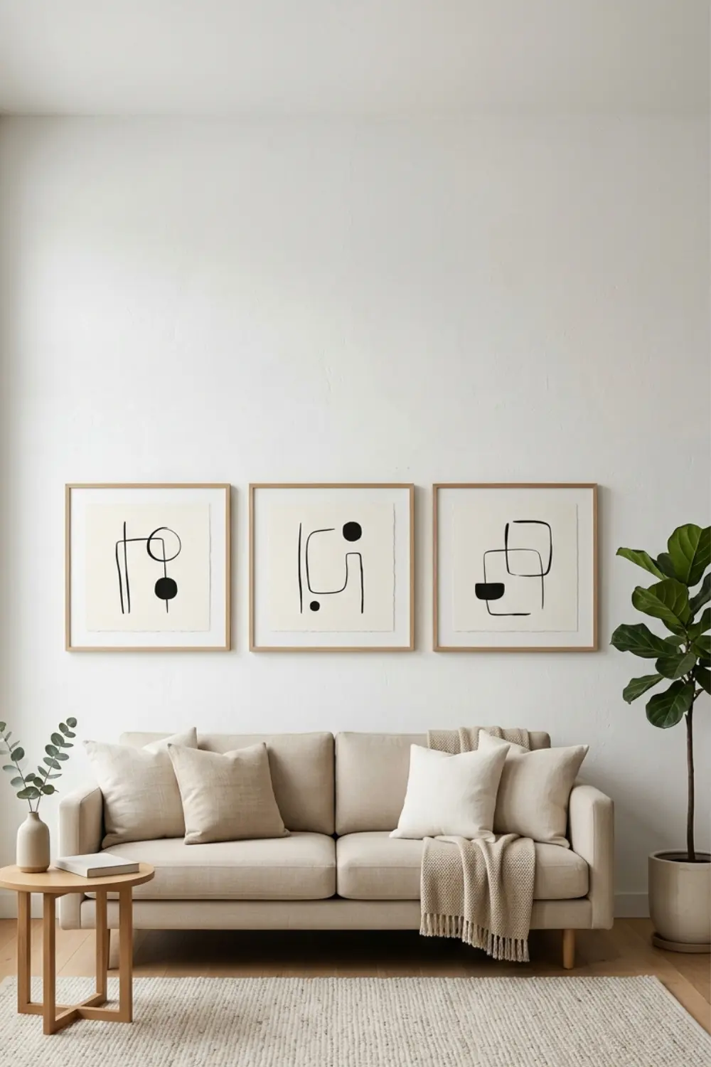 3 Panel Wall Art Ideas for Minimalist Modern Living Room Decor