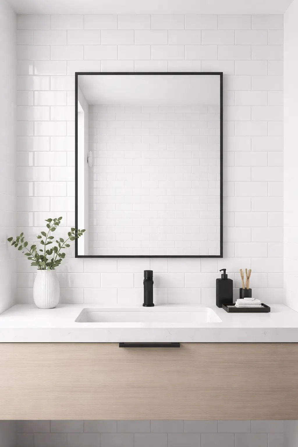 Black Framed Mirror: Modern Edge for Any Bathroom