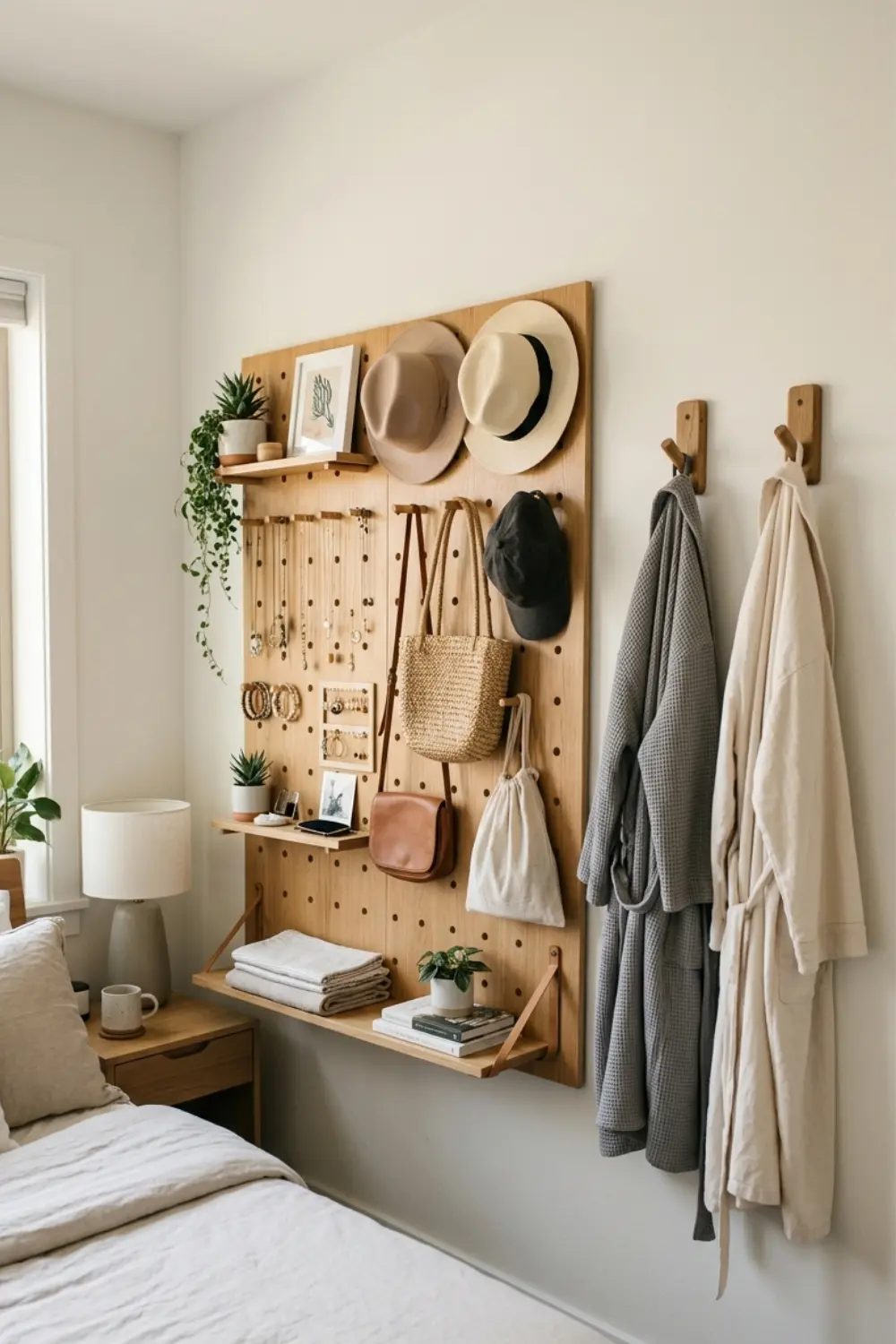 Pegboard and Hook Storage Ideas for Small Bedroom Organization