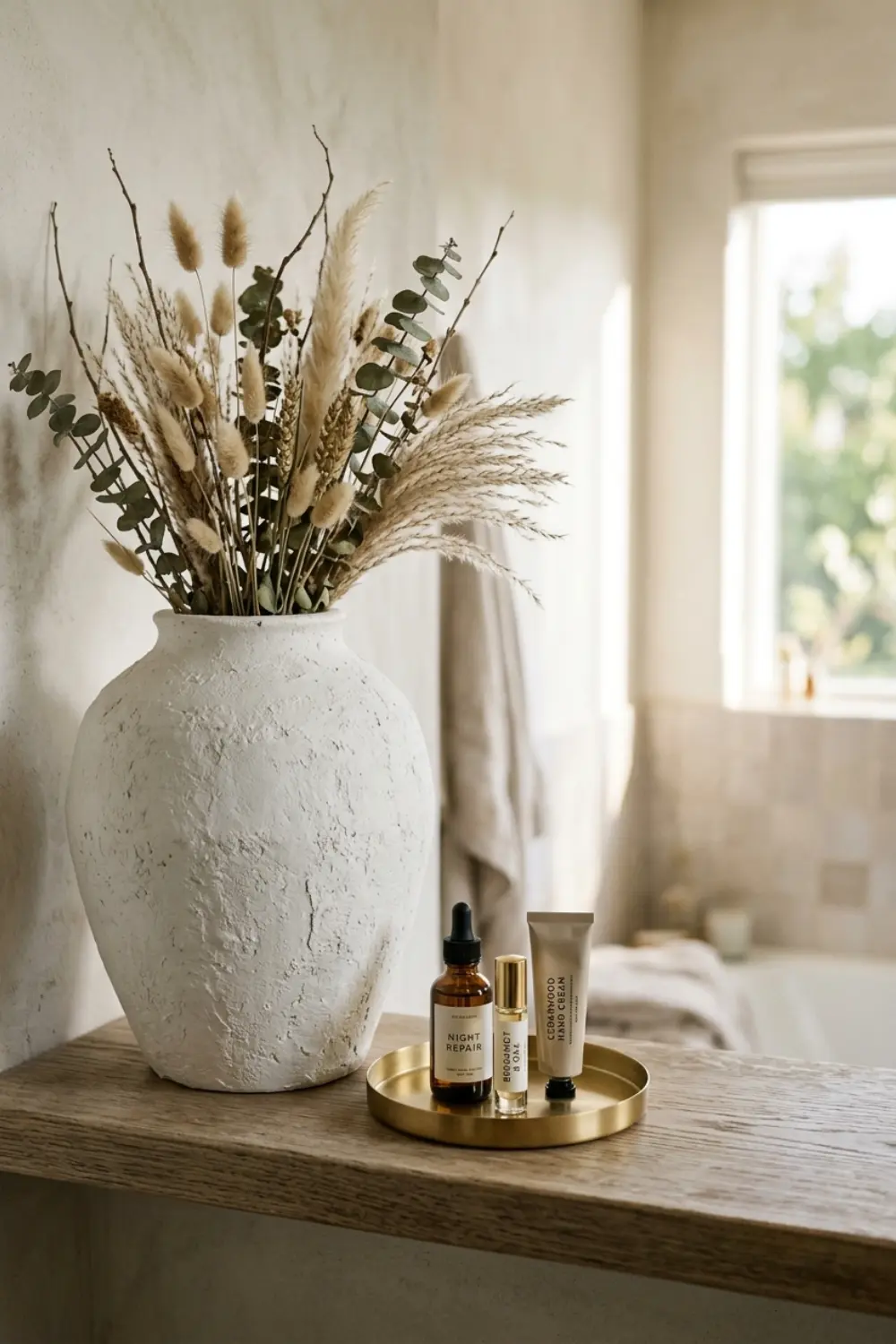 Start with One Anchor Piece for Stunning Bathroom Shelf Styling