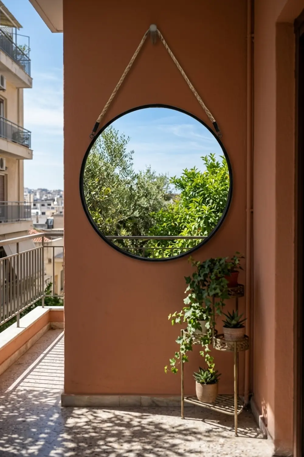 Use Mirrors on Your Balcony to Brighten Dark Shady Outdoor Spaces