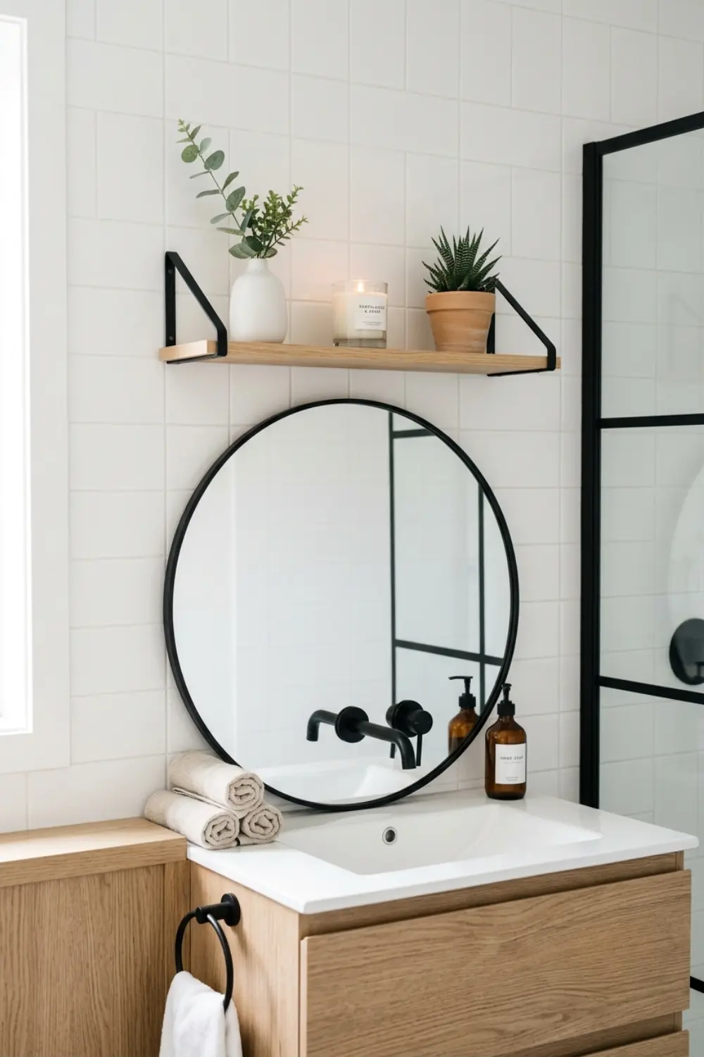 Match Your Bathroom Shelf Style to the Overall Room for Cohesion