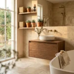 Beautiful Earthy Bathroom Decor Ideas with Warm Natural Tones