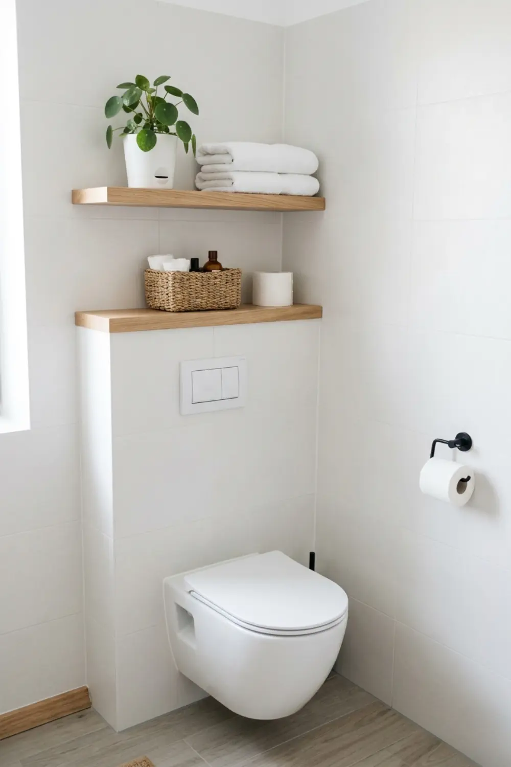 Vertical Storage Ideas for Small Bathrooms with Floating Shelves