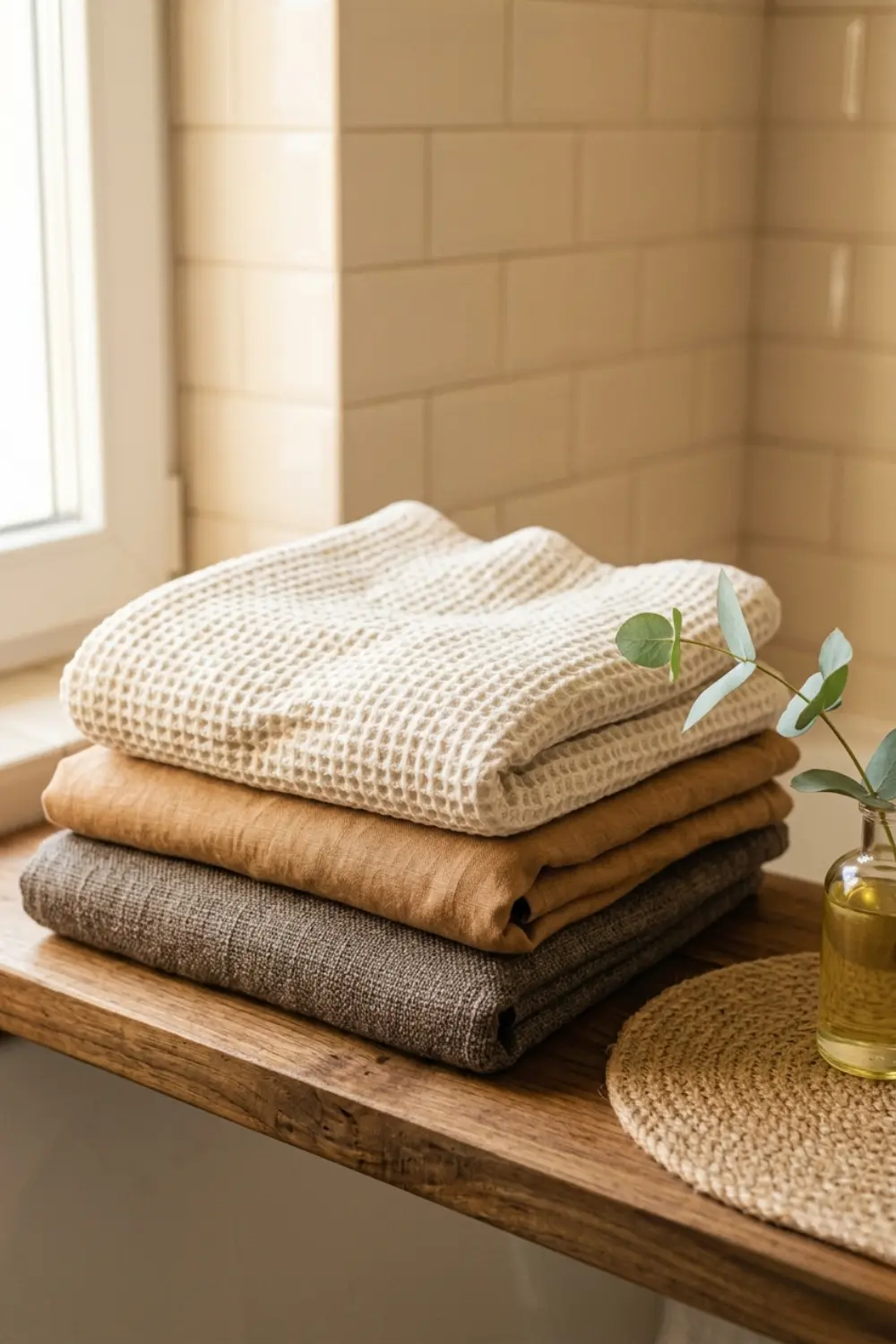 Linen Bathroom Textiles for a Warm Organic Feel