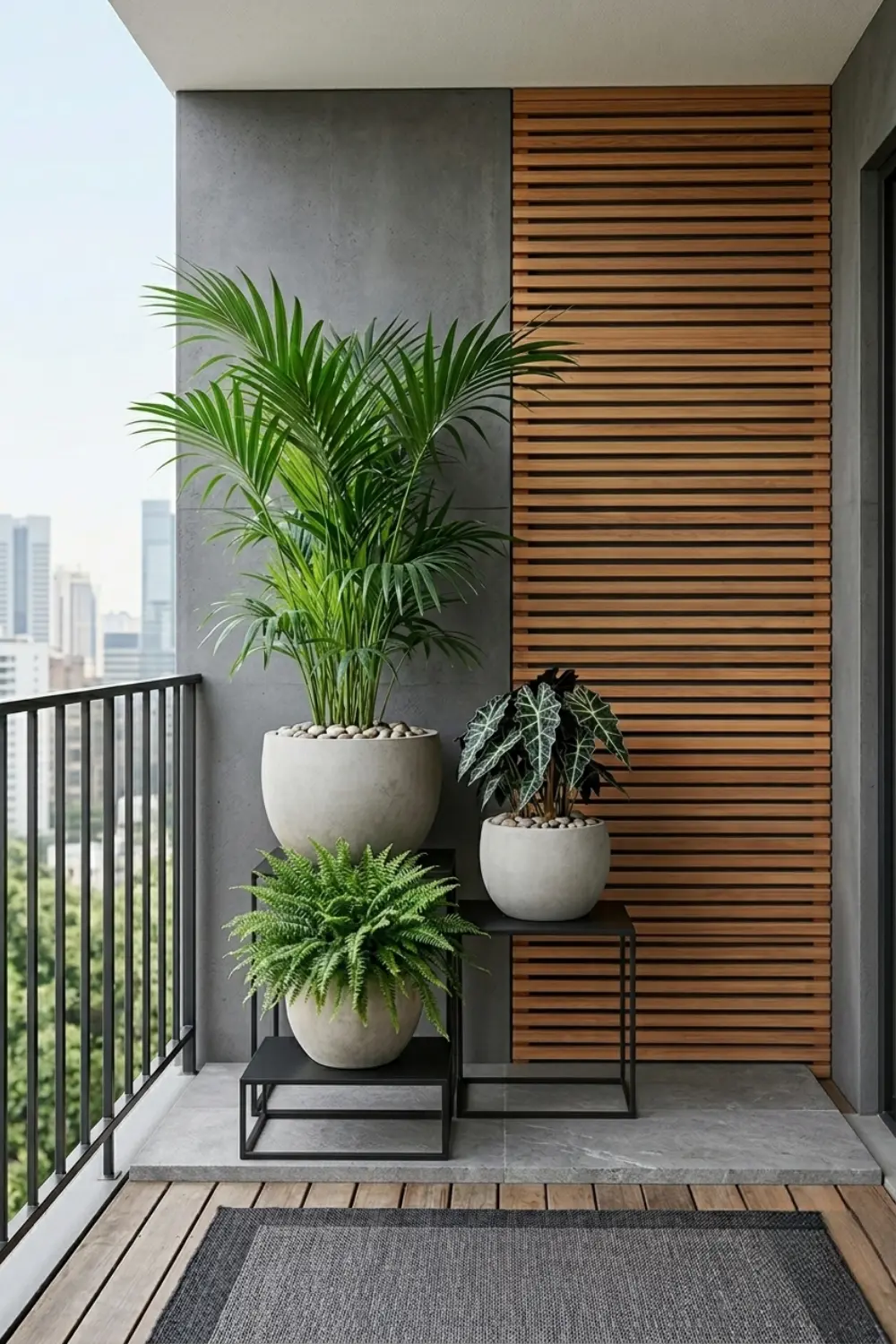 Layer Plants at Different Heights for a Lush Balcony Garden Look