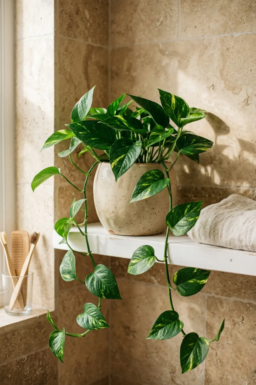 Live Plant Ideas for a Fresh Earthy Bathroom