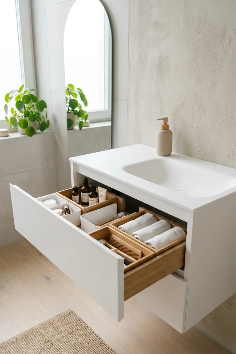 Hidden Storage Solutions for a Minimalist Bathroom Vanity