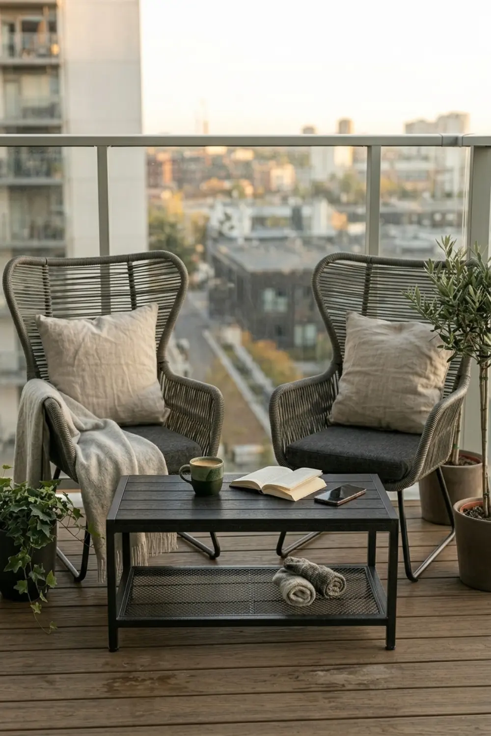 Add a Small Side Table to Your Balcony for Essential Function and Style