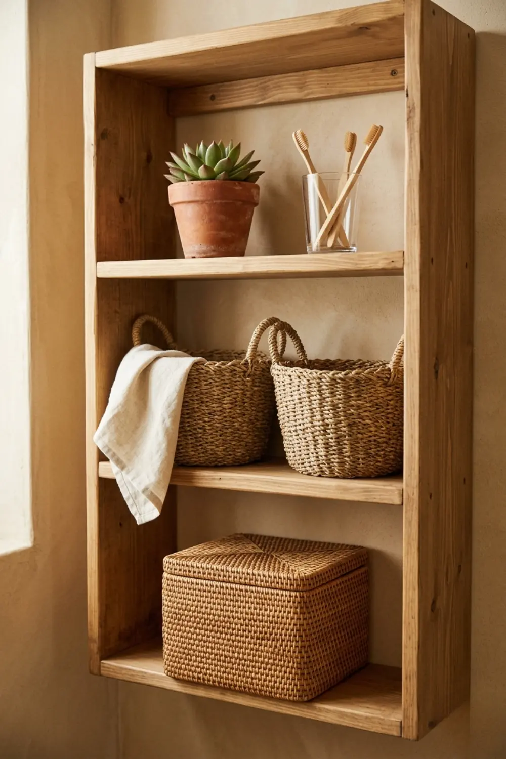 Natural Fiber Storage Ideas for an Organized Earthy Bathroom