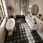 13 Modern Black and White Bathroom Decor Ideas Right Now — interior design photograph